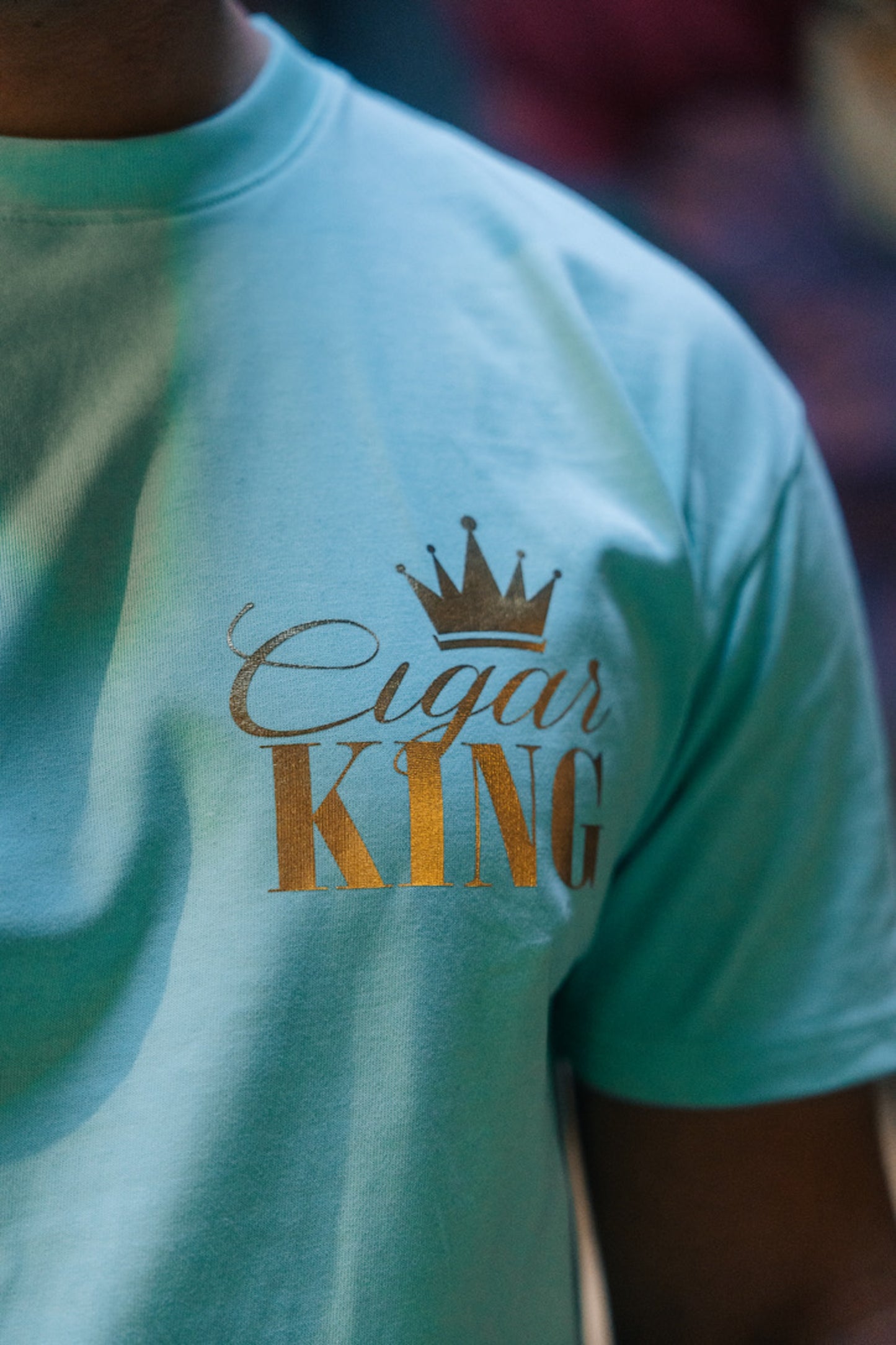 Cigar King Premium Cotton Tiffany Blue T-Shirt